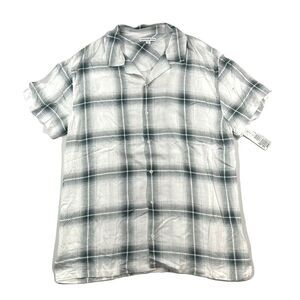 And‎ Now This Camp Shirt Mens 2XL Green Regular-Fit Plaid Button-Down